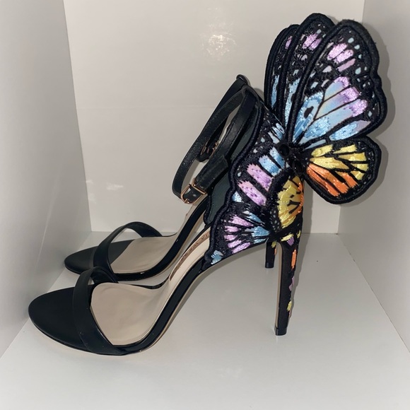 Sophia Webster Chiara embroidered Rainbow Butterfly Heels - Picture 3 of 9